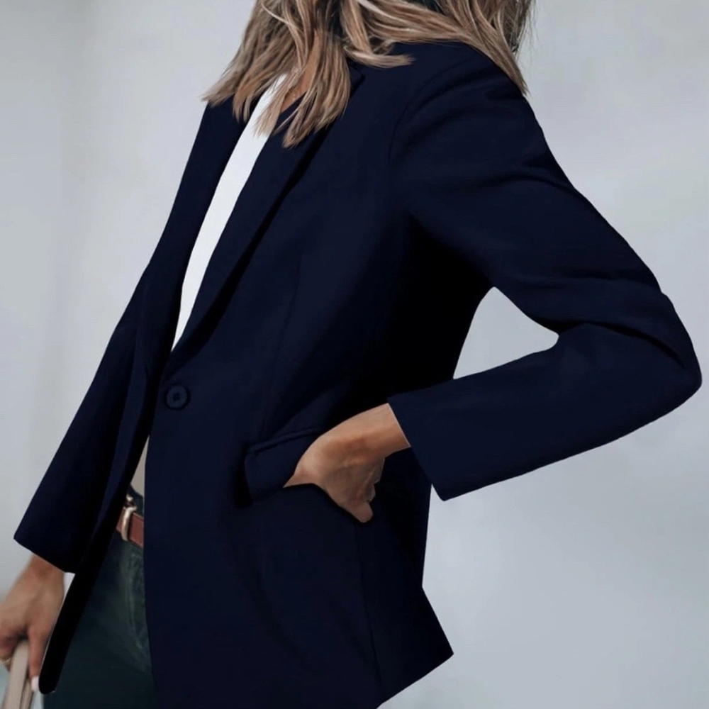 CICY BELL Women Size Large Professional Blazer /Office Jacke Navy Women's Blazer